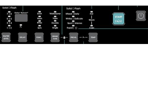 control panel cropped washing machine